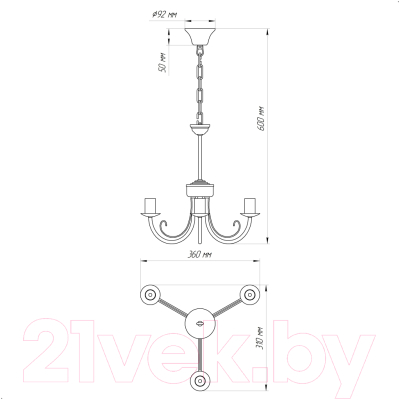 Люстра Элетех Рустика 234 НСБ 01-3х60-147 Е14 / 1005404272