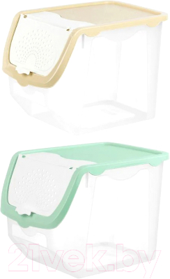Набор контейнеров El Casa 640185-2 (фисташковый/бежевый) - фото