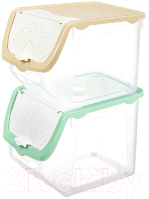 Набор контейнеров El Casa 640185-2 (фисташковый/бежевый)