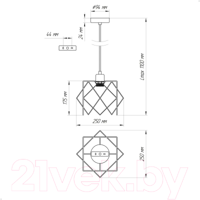Потолочный светильник Элетех Сатурн 211 НСБ 01-60-161 Е27 / 1005404793 (черный муар/медь)