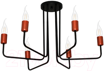 Люстра Элетех Сити 161 НПБ 01-6х60-113 Е27 / 1005404569 (черный медь) - фото
