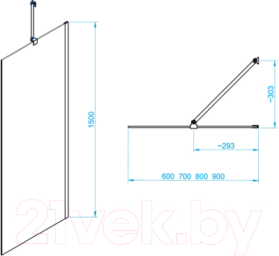 Стеклянная шторка для ванны RGW SC-151 / 351115106-11