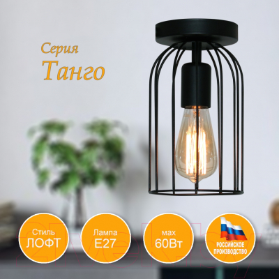 Потолочный светильник Элетех Танго 111 НПБ 01-60-108 Е27 / 1005405021 (черный муар)