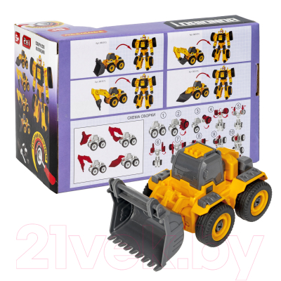 Игрушка-конструктор Bondibon Колесный бульдозер-робот / ВВ5973