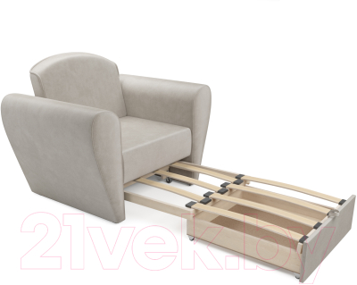 Кресло-кровать Mebel-Ars Квартет (бархат бежевый Star Velvet 6 Light Beige)