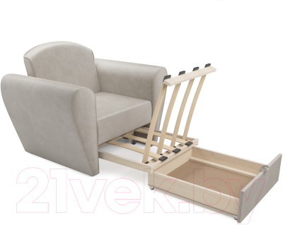 Кресло-кровать Mebel-Ars Квартет (бархат бежевый Star Velvet 6 Light Beige)