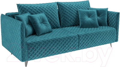 Диван Mebel-Ars Вашингтон (бархат сине-зеленый Star Velvet 43 Black Green) - фото