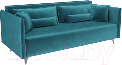 Диван Mebel-Ars Майами (бархат сине-зеленый Star Velvet 43 Black Green) - фото