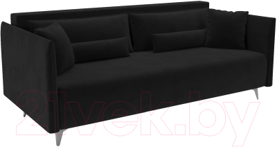 Диван Mebel-Ars Майами (велюр черный НВ-178 17) - фото