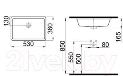 Умывальник Idevit Slim Merkur 53 K0001-0346-001-1-0000