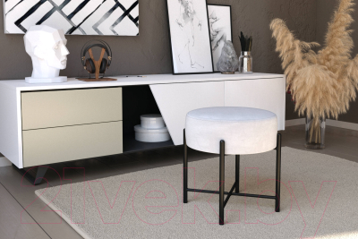 Пуф Sheffilton SHT-B4 (серое облако/черный муар)