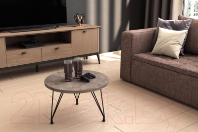 Журнальный столик Sheffilton SHT-CT29 (черный муар/хромикс бронза)