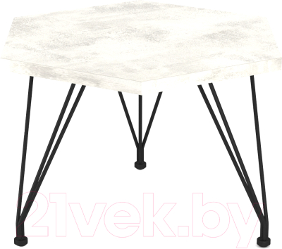 Журнальный столик Sheffilton SHT-CT35 (черный муар/хромикс белый) - фото