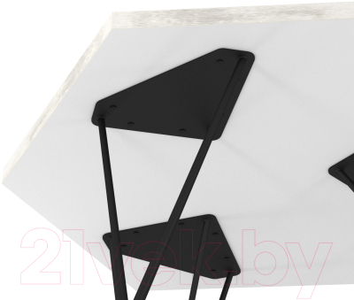 Журнальный столик Sheffilton SHT-CT35 (черный муар/хромикс белый)