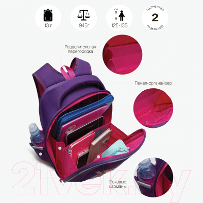 Школьный рюкзак Grizzly RAf-392-1