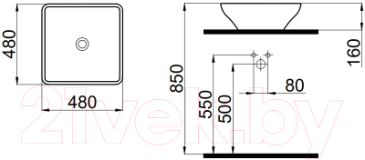 Умывальник Idevit Kare 48 K0101-2486-001-1-0000