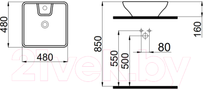 Умывальник Idevit Kare 48 K0101-2485-001-1-0000