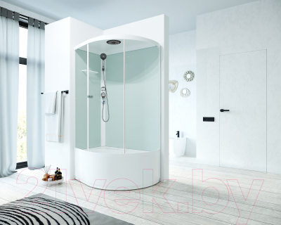 Душевая кабина Domani-Spa Simple 128 High L / DS01Sm128LHWCl00-V1.2