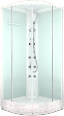 Душевая кабина Domani-Spa Delight 88 / DS01D88LWM10 (белый/сатин/матированное стекло) - фото