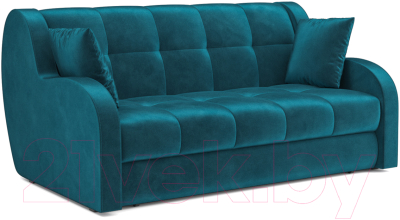 Диван Mebel-Ars Аккордеон Барон (бархат сине-зеленый Star Velvet 43 Black Green) - фото