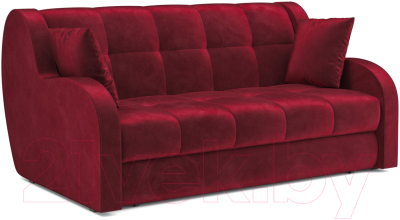 Диван Mebel-Ars Аккордеон Барон (бархат красный Star Velvet 3 Dark Red) - фото