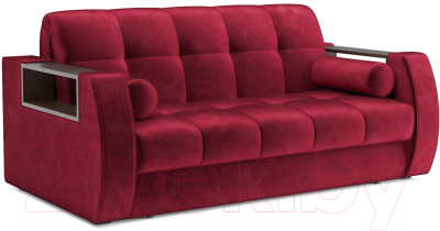 Диван Mebel-Ars Аккордеон Барон №3 (бархат красный Star Velvet 3 Dark Red) - фото