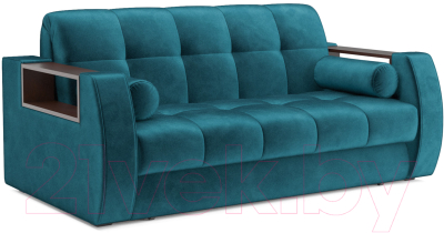 Диван Mebel-Ars Аккордеон Барон №3 (бархат сине-зеленый Star Velvet 43 Black Green) - фото