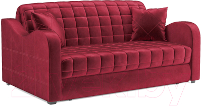 Диван Mebel-Ars Аккордеон Барон №4 (бархат красный Star Velvet 3 Dark Red) - фото