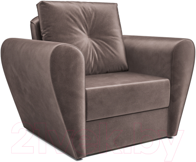 Кресло-кровать Mebel-Ars Квартет (бархат серо-шоколадный Star Velvet 60 Cofee) - фото