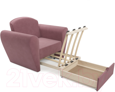 Кресло-кровать Mebel-Ars Квартет (велюр пудра НВ-178 18)