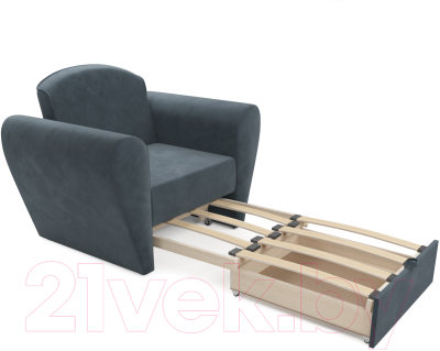 Кресло-кровать Mebel-Ars Квартет (велюр серо-синий HB-178 26)