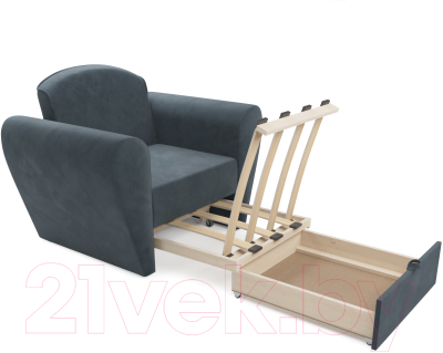 Кресло-кровать Mebel-Ars Квартет (велюр серо-синий HB-178 26)