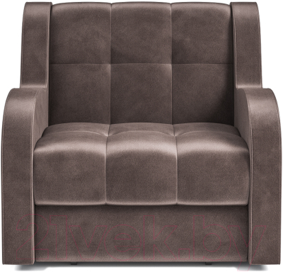Кресло-кровать Mebel-Ars Аккордеон Барон (бархат серо-шоколадный Star Velvet 60 Cofee)