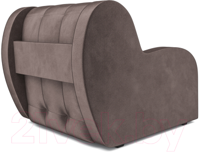 Кресло-кровать Mebel-Ars Аккордеон Барон (бархат серо-шоколадный Star Velvet 60 Cofee)