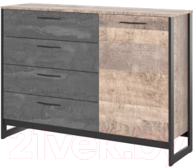 Тумба НК Мебель Hugo Т-1 (N) / 72507329 (дуб гранж/железный камень) - фото