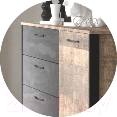 Тумба НК Мебель Hugo Т-1 (N) / 72507329 (дуб гранж/железный камень)