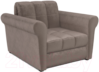 Кресло-кровать Mebel-Ars Гранд (бархат серо-шоколадный/Star Velvet 60 Cofee) - фото