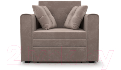 Кресло-кровать Mebel-Ars Санта (бархат серо-шоколадный Star Velvet 60 Cofee)