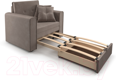 Кресло-кровать Mebel-Ars Санта (бархат серо-шоколадный Star Velvet 60 Cofee)