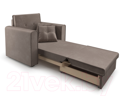 Кресло-кровать Mebel-Ars Санта (бархат серо-шоколадный Star Velvet 60 Cofee)