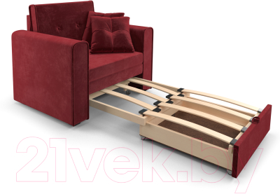Кресло-кровать Mebel-Ars Санта (бархат красный Star Velvet 3 Dark Red)