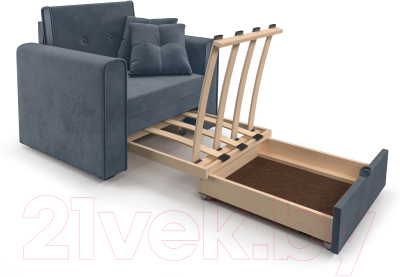 Кресло-кровать Mebel-Ars Санта (велюр серо-синий НВ-178/26)
