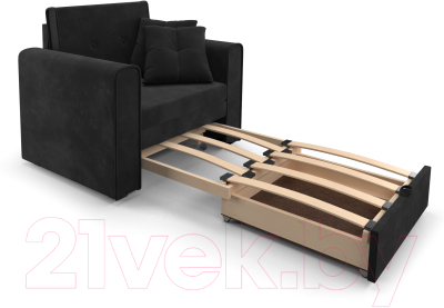 Кресло-кровать Mebel-Ars Санта (велюр черный НВ-178/17)