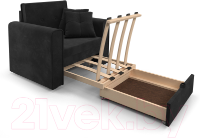 Кресло-кровать Mebel-Ars Санта (велюр черный НВ-178/17)