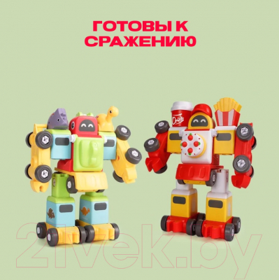 Конструктор Sharktoys Поезд-трансформер с динозаврами / 11500043