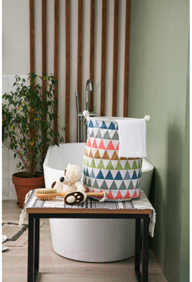 Корзина для белья Доляна Цветные треугольники / 3572009