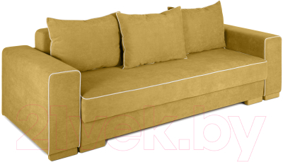 Диван KRONES Цезарь 4 (велюр горчичный/молочный) - фото