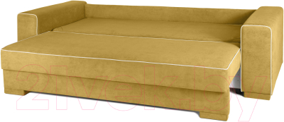 Диван KRONES Цезарь 4 (велюр горчичный/молочный)