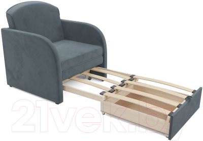Кресло-кровать Mebel-Ars Малютка (велюр серо-синий HB-178 26)