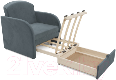 Кресло-кровать Mebel-Ars Малютка (велюр серо-синий HB-178 26)